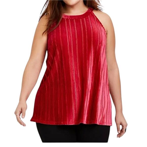 Torrid 2 velvet halter high neck top blouse TS 2565 - Picture 1 of 10